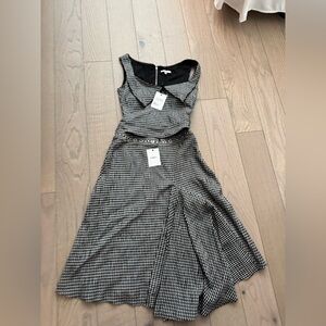 Miaou Stylish Black and White Houndstooth Dress